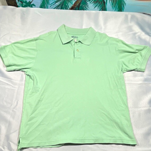 Boca Classics Other - Boca Classics Mens M Green Solid Polo Shirt Short Sleeve Collared Button